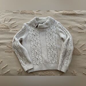 Janie and Jack Ivory Cable Knit Turtleneck